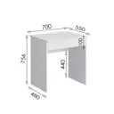 Стол многофункциональный Мебельная фабрика 1+1 70x75.6x55 см ЛДСП цвет белый