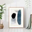 Постер 28 картин "Абстракция темно-синие пятна" 70x50 см, в подарочном тубусе без рамы