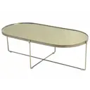 Журнальный столик овальный Bergenson bjorn 60x120 см жёлтый/золотой