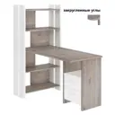 Компьютерный стол Мэрдэс СТЛ-ОВ+С100РПрям БЕН 70x152x132.20 см ЛДСП цвет серый дуб,белый жемчуг