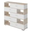 Стеллаж Мэрдэс СБ-40/5 КБЕ 120x121x36 см нагрузка до 40 кг ЛДСП цвет белый жемчуг,бежево-белый