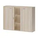 Стеллаж Мэрдэс СУ(ш3в1)+2ФГ+1ФС К карамель 145x109x34 см нагрузка до 40 кг ЛДСП цвет бежево-белый