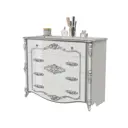 Комод Мэримебель 4 ящика 120x53x94 см ЛДСП цвет белый с серебром