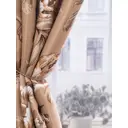 Штора на шторной ленте блэкаут Цветы 150x270 см цвет коричневый