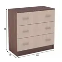 Комод Интерьер-центр 3288157 3 ящика 80x42x82 см ЛДСП цвет ясень шимо