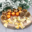 Набор елочных игрушек Сюрприз Зимнее волшебство 2371227 3 см х 15.5 см жёлтый/золотой