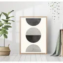 Постер 28 картин Абстракция черно-белая линейный рисунок. минимализм. линии шар. полукруг 70x50 см, в подарочном тубусе без рамы