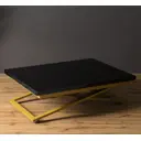Стол прямоугольный Levmar Compact 70x100 см МДФ цвет черный глянец/золотой