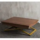 Стол прямоугольный Levmar Cross 101x101 см ЛДСП цвет орех/золотой