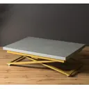 Стол прямоугольный Levmar Compact 70x100 см керамогранит цвет светло-серый/золотой