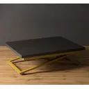 Стол прямоугольный Levmar Compact 70x100 см керамогранит цвет антрацит/золотой
