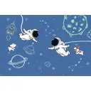 Фотообои флизелиновые Bartonwall 400x270 см Космонавт Космос