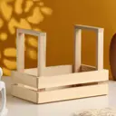 Кашпо деревянное с ручками 24.5x14x19.5 см натуральное