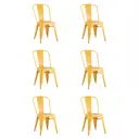Комплект кухонных стульев 6 шт Стул груп Tolix 85x45x44 см металл цвет желтый