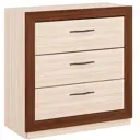 Комод Мэрдэс Км-90/38 КШ 90x90x38 см 3 ящика ЛДСП цвет коричневый/бежево-белый
