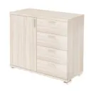 Тумба с выдвижными ящиками Мэрдэс ТБ-4МН К 90x79.20x42.70 4 ящика ЛДСП цвет бежево-белый