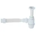 Сифон для мойки Akvater 1 1/2"х40 мм малый без выпуска с гофрой 40x40/50 мм