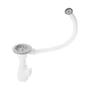 Сифон для мойки Aquant 3 1/2" х 40 мм с круглым переливом с пластиковой решеткой