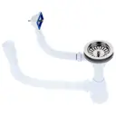 Сифон для мойки Aquant 3 1/2" х 40 мм с переливом с гибкой трубой 40x40/50 мм