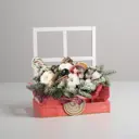 Кашпо флористическое с окном "Ёлочный шар" 15x9x25 см