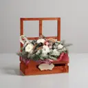 Кашпо флористическое с окном "С Новым годом" 15x9x25 см