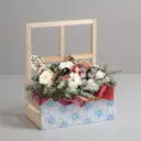 Кашпо флористическое с окном "Снежинки" 15x9x25 см