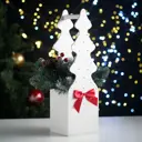 Ящик подарочный "Ёлка" 12x12x42 см Дерево МДФ 6 мм Белый-красный