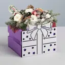 Деревянный ящик реечный «Подарок» 13x13x9 см (4)