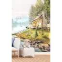 Фотообои флизелиновые Bartonwall 200x270 см Домик в лесу