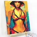 Картина по номерам Red panda Девушка в бикини 30x40 см