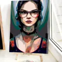 Картина по номерам Red panda Девушка в очках 30x40 см
