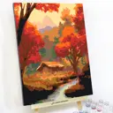 Картина по номерам Red panda Домик в осеннем лесу 30x40 см