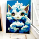 Картина по номерам Red panda Кошка в облаках 30x40 см