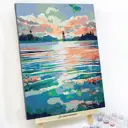 Картина по номерам Red panda Одинокий Маяк у Озера 30x40 см