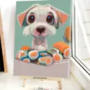 Картина по номерам Red panda Пёс и Роллы 30x40 см