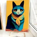 Картина по номерам Red panda Умный Кот Глазами Ван Гога 30x40 см