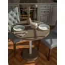Обеденный стол круглый Мелодия света Flat 750-800 3.5x20 см коричневый