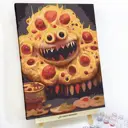 Картина по номерам - Red Panda AI - Пицца Монстр 30x40 см