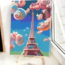 Картина по номерам - Red Panda AI - Маршмеллоу Париж 30x40 см