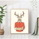 Постер 28 картин "Лось в очках" 50x40 см без рамы