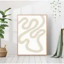 Постер 28 картин Бежевая лента абстракция 70x50 см без рамы