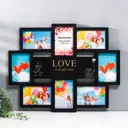 Мультирамка "Love" коллаж на 8 фото 10x15 см чёрный с золотым