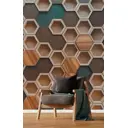 Фотообои флизелиновые Bartonwall 200x270 см Соты под дерево M00902