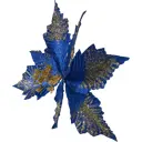 Новогоднее украшение Цветок 19x27 см цвет сине-золотой