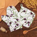 Прихватка Доляна Olives 20x27 см хлопок цвет белый 2 шт
