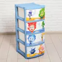 Комод детский Фиксики 4 ящика 41x48x96 см пластик цвет голубой