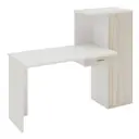 Компьютерный стол Мэрдэс Скл-Прям130+Шк Бек 170x123.50x60 см ЛДСП цвет белый жемчуг/бежево-белый