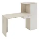 Компьютерный стол Мэрдэс Скл-Прям130+Шк Кбе 170x123.50x60 см ЛДСП цвет белый жемчуг/бежево-белый