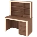 Компьютерный стол Мэрдэс Стя130+Нст130Я Шкр 130x160x72 см ЛДСП цвет коричневый/кремовый
