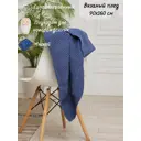 Плед-покрывало AlmaForHome RiddleLine Елка/джинс, 90x160 см, трикотаж, цвет синий